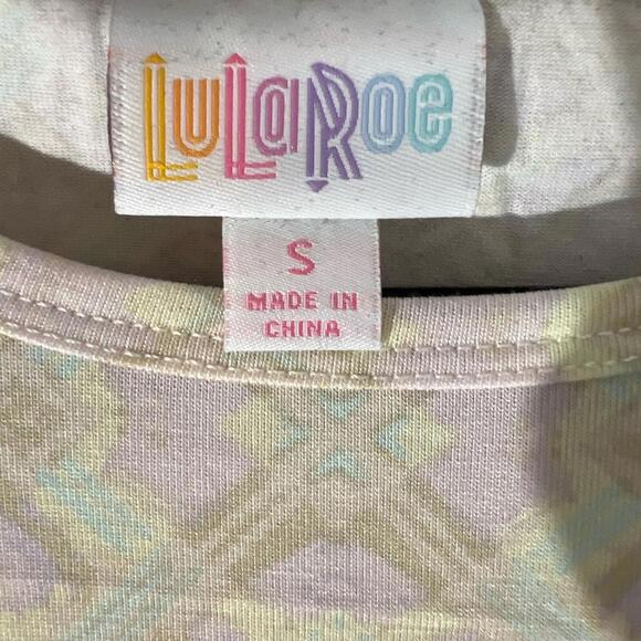 LuLaRoe Irma Tunic Top Shirt Fitted Sleeves High Low Loose Purple Gray Small NWT - Picture 2 of 10
